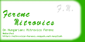 ferenc mitrovics business card